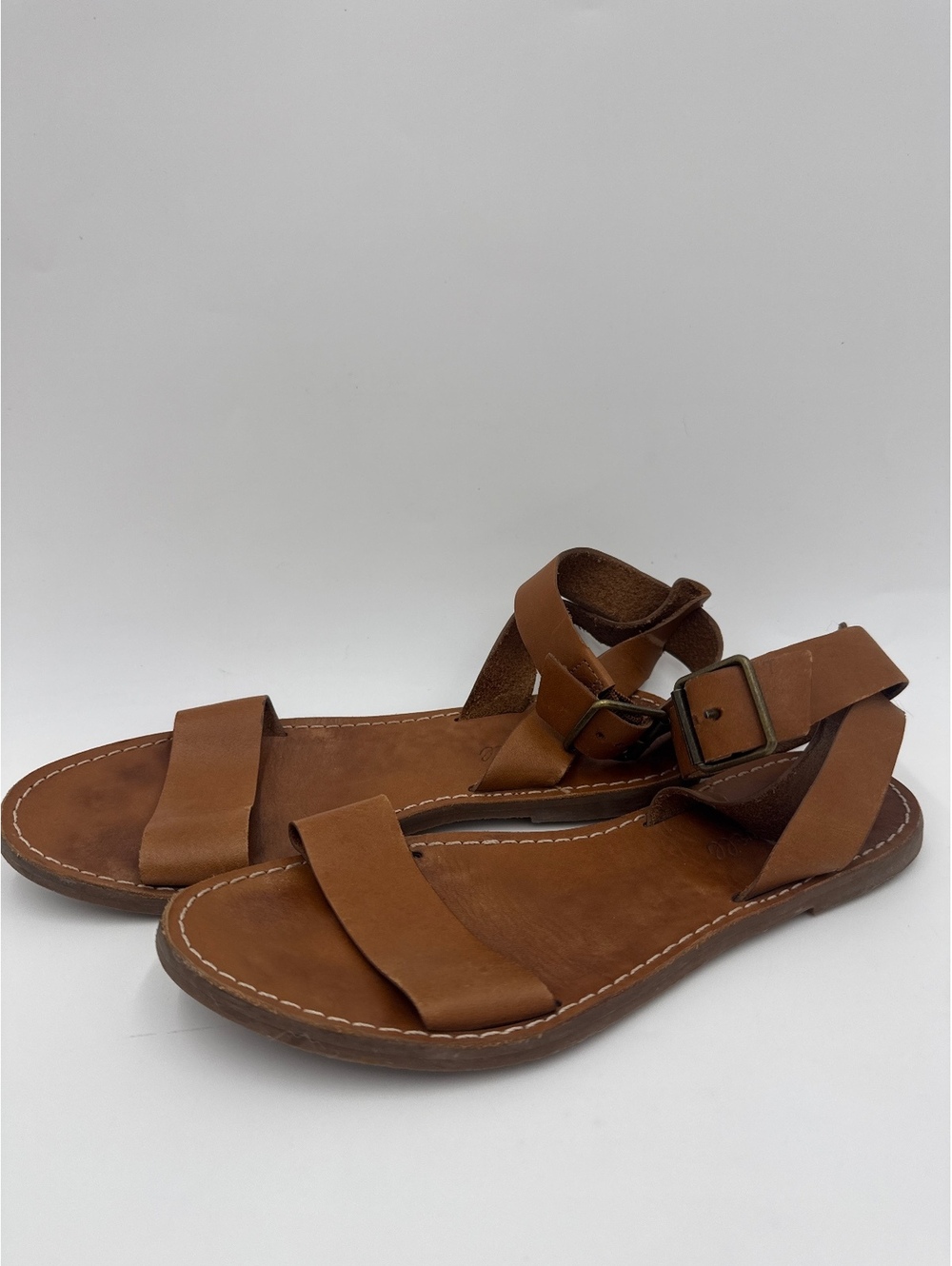 Madewell gladiator Women's Brown Leather Flat Sandals Size 7